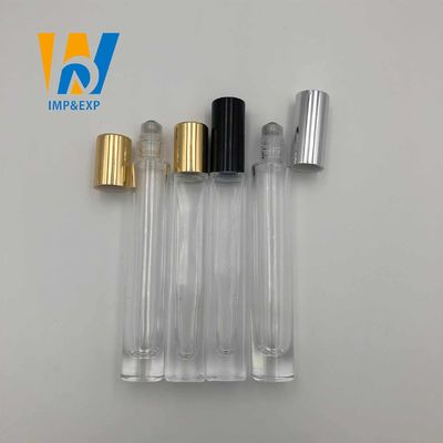 1ml 15ml 10ml Clear Glass Roller Ball Bottle With Gold Cap Mini Refillable Rollerball Perfume